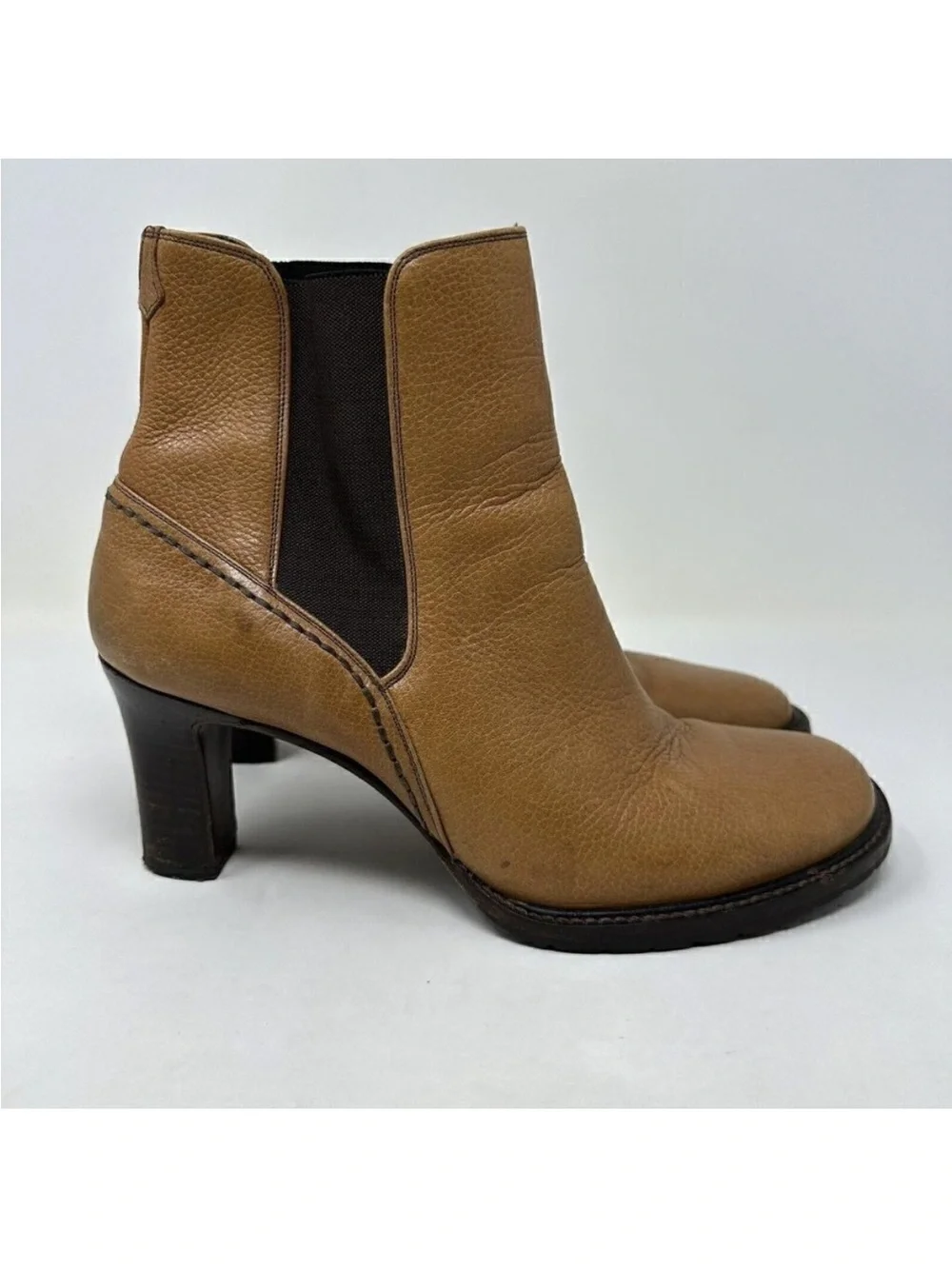 Cole Haan Country Square Toe Brown Ankle Boots Vibram‎ Size 8.5
